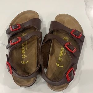 Brown leather Crewcuts Birkenstock (us1-1.5 eu 32)